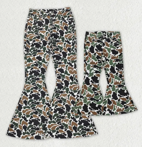 Camo Denim Bell Bottoms