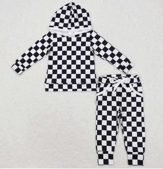 Checkered Hooded Set